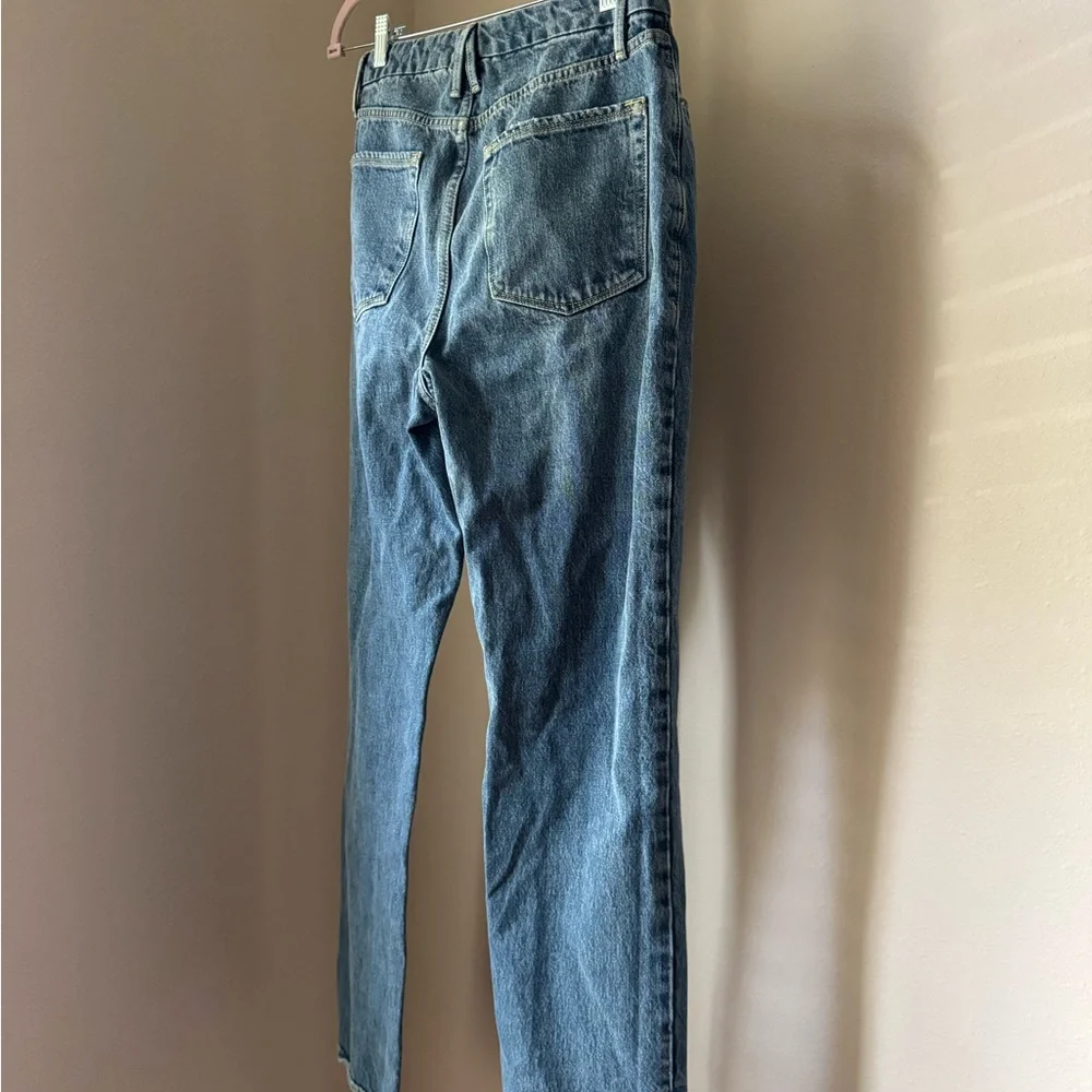Good American Good Boy Blue Straight Leg Jeans - Picture 10 of 11
